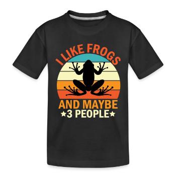 J’aime les grenouilles et peut-être 3 personnes - grenouille - T-shirt bio Premium Enfant - noir - Devant