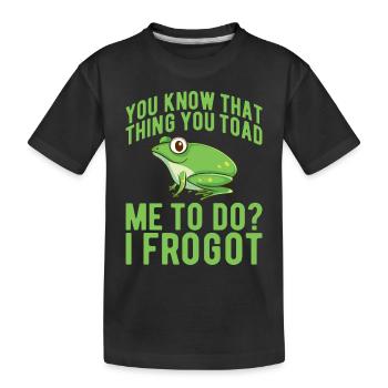 Grenouille Grenouille Drôle Grenouille Dicton - T-shirt bio Premium Enfant - noir - Devant