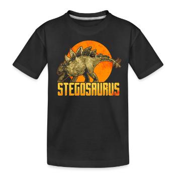Stegosaurus Dinosaurier - Kinder Premium Bio T-Shirt - Schwarz - Vorne