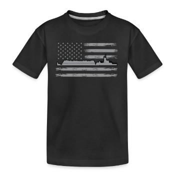 Barge des États-Unis - T-shirt bio Premium Enfant - noir - Devant