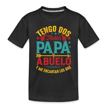 J'ai Deux Titres Papa Et Papou - T-shirt bio Premium Enfant - noir - Devant