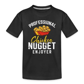Professional Chicken Nugget Enjoyer Funny Nugget L - Kids' Premium Organic T-Shirt - black - Front