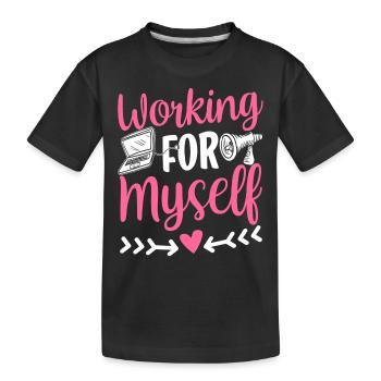 Je travaille pour moi Girl Mama PDG Fondatrice - T-shirt bio Premium Enfant - noir - Devant