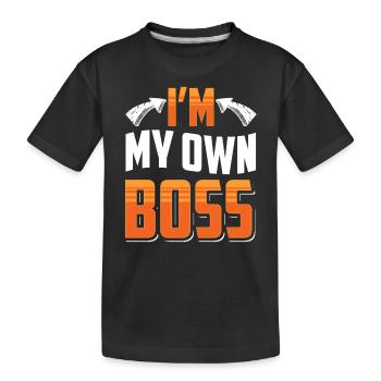 Je suis mon propre patron PDG fondateur entrepreneur - T-shirt bio Premium Enfant - noir - Devant