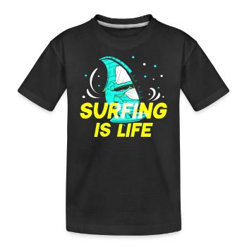 Le surf est life surfer surf surf surf - T-shirt bio Premium Enfant - noir - Devant