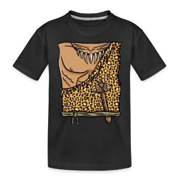Costume d’homme des cavernes Halloween - T-shirt bio Premium Enfant - noir - Devant