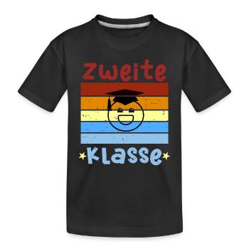 2. Klasse Smile Schulbeginn T shirt - Kinder Premium Bio T-Shirt - Schwarz - Vorne