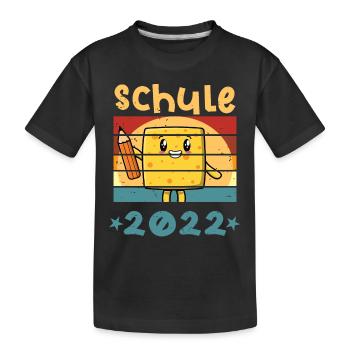 Schule 2022 1. Klasse Kawaii Schulbeginn T shirt - Kinder Premium Bio T-Shirt - Schwarz - Vorne