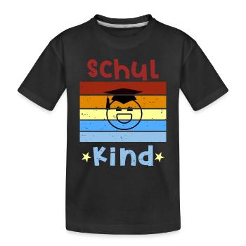 Schulkind 1. Klasse Smile Schulbeginn T shirt - Kinder Premium Bio T-Shirt - Schwarz - Vorne