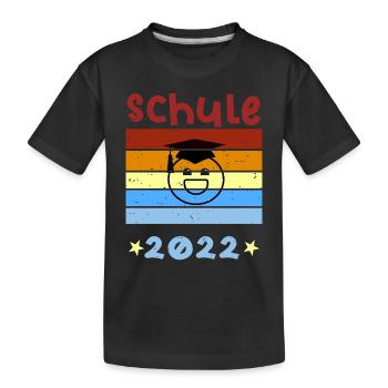 Schule 2022 1. Klasse Smile Schulbeginn T shirt - Kinder Premium Bio T-Shirt - Schwarz - Vorne