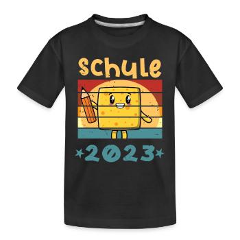 Schule 2023 1. Klasse Kawaii Schulbeginn T shirt - Kinder Premium Bio T-Shirt - Schwarz - Vorne