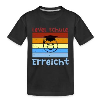 Endlich Schule Smile Schulbeginn T shirt - Kinder Premium Bio T-Shirt - Schwarz - Vorne