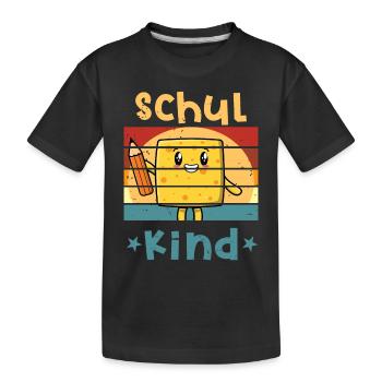 Schuljunge Kawaii Anime Schulbeginn T shirt - Kinder Premium Bio T-Shirt - Schwarz - Vorne