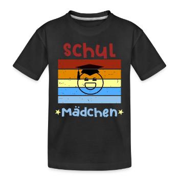 Schulmädchen 1. Klasse Smile Schulbeginn T shirt - Kinder Premium Bio T-Shirt - Schwarz - Vorne