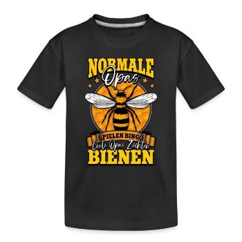 Pensioner Grandpa Beekeeper Beekeeper - Kids' Premium Organic T-Shirt - black - Front