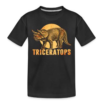 Triceratops Dinosaurier - Kinder Premium Bio T-Shirt - Schwarz - Vorne