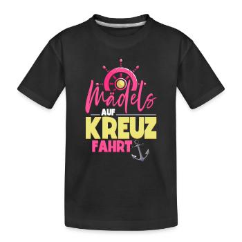 Mädchen Frauen Kreuzfahrt - Kinder Premium Bio T-Shirt - Schwarz - Vorne