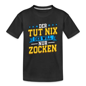 Zocken Gaming - Kids' Premium Organic T-Shirt - black - Front
