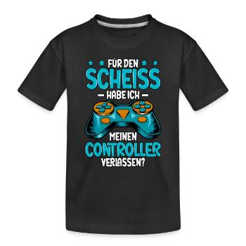 Zocken Gaming - Kinder Premium Bio T-Shirt - Schwarz - Vorne