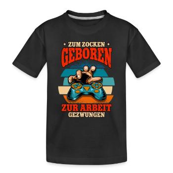 Zocken Gaming - Kinder Premium Bio T-Shirt - Schwarz - Vorne