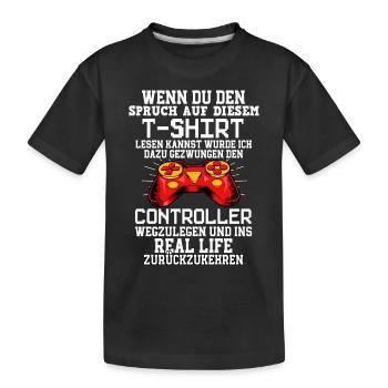 Jouez au jeu si vous voyez le dicton à ce sujet - T-shirt bio Premium Enfant - noir - Devant