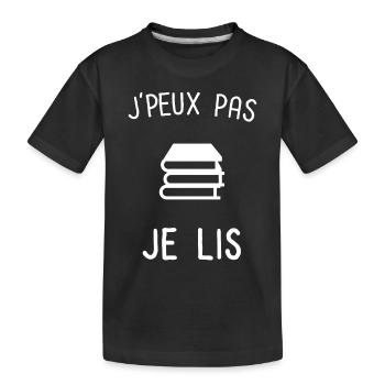 Je peux pas je lis - T-shirt bio Premium Enfant - noir - Devant