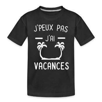 Je peux pas j'ai vacances - T-shirt bio Premium Enfant - noir - Devant