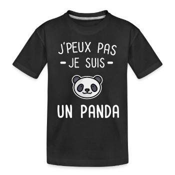 Je peux pas je suis un panda - T-shirt bio Premium Enfant - noir - Devant