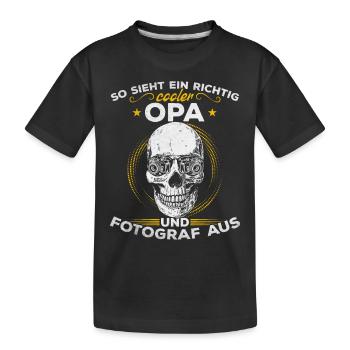 Opa Fotograf - So sieht ein richtig cooler Opa und - Kinder Premium Bio T-Shirt - Schwarz - Vorne