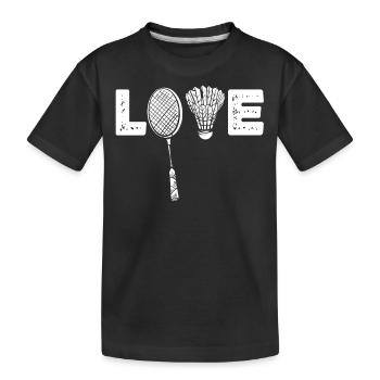 Badminton, Badminton players - Kids' Premium Organic T-Shirt - black - Front