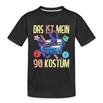 90er Jahre Outfit Party 90's Mottoparty Neunziger - Kinder Premium Bio T-Shirt - Schwarz - Vorne
