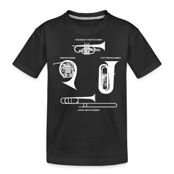 Français Joueur de cor - T-shirt bio Premium Enfant - noir - Devant