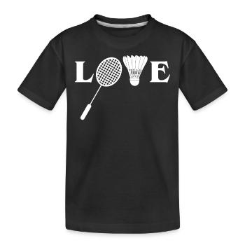 Badminton, Badminton players - Kids' Premium Organic T-Shirt - black - Front