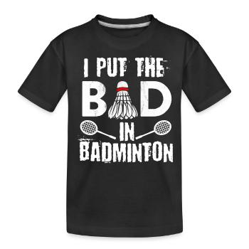 Badminton, Badminton players - Kids' Premium Organic T-Shirt - black - Front