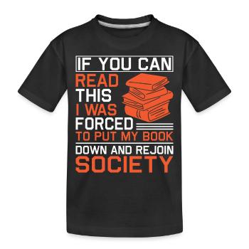 Read Book Bookworm Bookworm - Kids' Premium Organic T-Shirt - black - Front