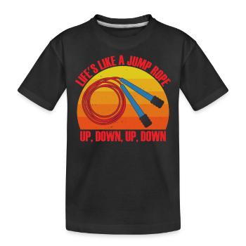 Seilspringen Springseil Seilhüpfen Skipping - Kinder Premium Bio T-Shirt - Schwarz - Vorne