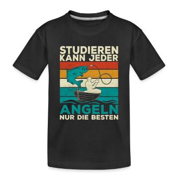 Tout le monde peut étudier la pêche seulement les meilleurs pêcheurs - T-shirt bio Premium Enfant - noir - Devant