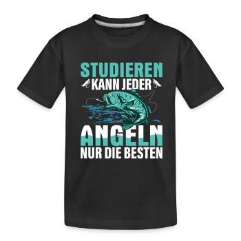 Tout le monde peut étudier la pêche seulement les meilleurs pêcheurs - T-shirt bio Premium Enfant - noir - Devant