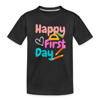 Happy First Day of School Shirt Kindergarten Teach - Kinder Premium Bio T-Shirt - Schwarz - Vorne