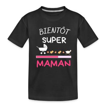 Bientôt Maman Annoncer Grossesse pour Futur Maman - Kids' Premium Organic T-Shirt - black - Front