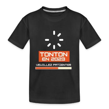 Tonton en 2023 Annoncer grossesse pour futur oncle - Kids' Premium Organic T-Shirt - black - Front