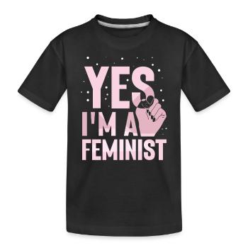 Oui je suis un féminisme féministe féministe - T-shirt bio Premium Enfant - noir - Devant