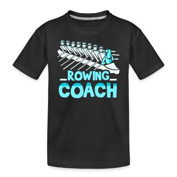 Rudertrainer Trainer Ruderboot Rudern Ruderer - Kinder Premium Bio T-Shirt - Schwarz - Vorne