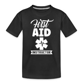 Instructeur pour le formateur de cours d’enseignant de secourisme - T-shirt bio Premium Enfant - noir - Devant