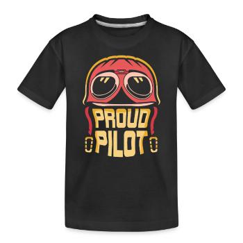 Fier pilote avion léger petit avion jet - T-shirt bio Premium Enfant - noir - Devant