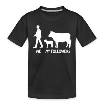 I Mes followers Éleveur de vaches Éleveur Vaches Agriculteur - T-shirt bio Premium Enfant - noir - Devant