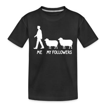 I My Followers Sheep Shepherd Farmer Farmer - Kids' Premium Organic T-Shirt - black - Front