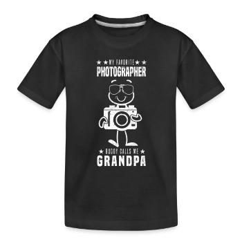 My favorite photographer Buddy calls me Grandpa - Kids' Premium Organic T-Shirt - black - Front