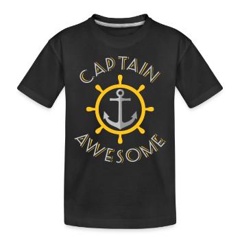 Captain Awesome Boat Cruise Wear - Kinder Premium Bio T-Shirt - Schwarz - Vorne
