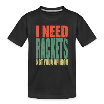 Racket's saying funny - Kids' Premium Organic T-Shirt - black - Front